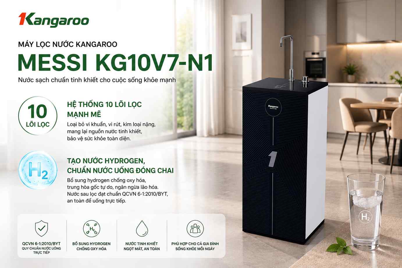 Máy lọc nước Kangaroo Messi KG10V7-N1